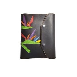 Handcrafted Genuine Leather A5 Size Journal Notebook Bird Of Paradise